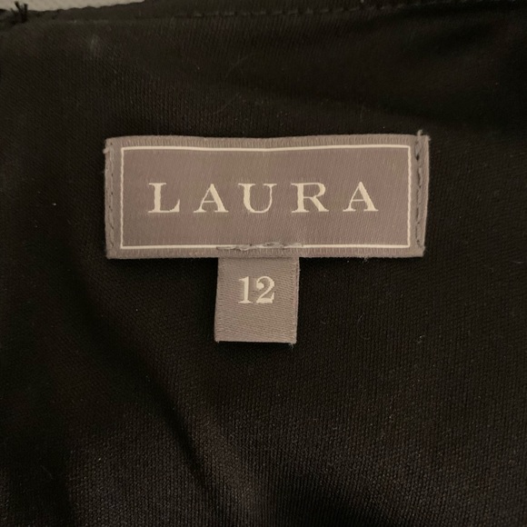 Blue and Black Patterned Evening Gown - Picture 4 of 4